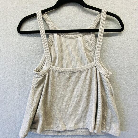 Intimately Free People Tank Top Womens Small Gray Ribbed Knit High Neck Cami - Picture 2 of 5